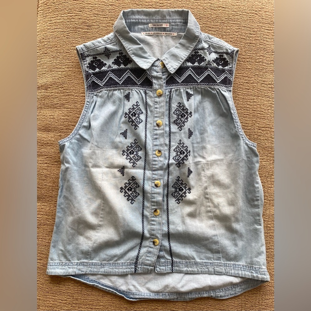 Soulcal  denim button up tank